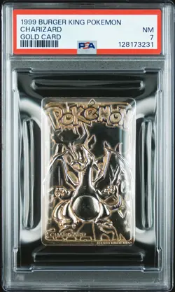 1999 BURGER KING POKEMON GOLD CARDS CHARIZARD PSA 7 - Image 1