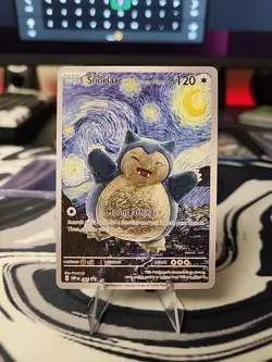 Pokemon Snorlax Starry Night Van Gogh Beautiful Moon ACG Star Trading Card NM - Image 1