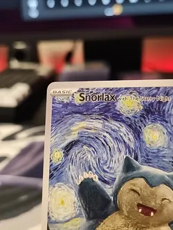 Pokemon Snorlax Starry Night Van Gogh Beautiful Moon ACG Star Trading Card NM - Image 3