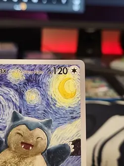 Pokemon Snorlax Starry Night Van Gogh Beautiful Moon ACG Star Trading Card NM - Image 4