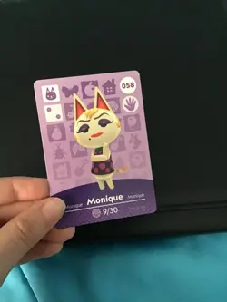 Animal Crssing Amiibo Card New Horizons #58 Monique *MINT* - Image 1
