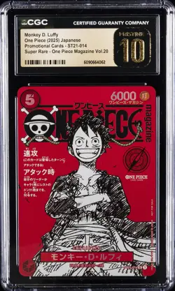 2025 ONE PIECE JAPANESE PROMO CARDS #ST21-014 MONKEY D. LUFFY CGC 10 PRISTINE - Image 1