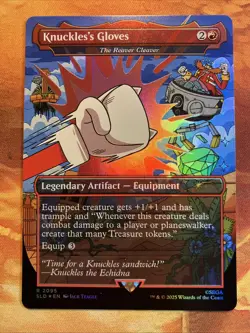 MTG Foil Borderless Knuckles's Gloves - The Reaver Cleaver Secret Lair: X Sonic! - Image 1
