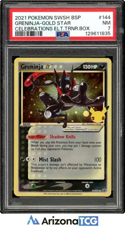 Pokemon 2021 Gold Star Greninja SWSH144 25th Stamp Celebrations PSA 7 - Image 1