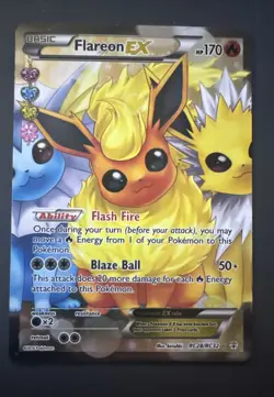 Pokemon Generations: Radiant Collection Flareon EX RC28/RC32 Full Art Holo HP - Image 1