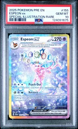 2025 POKEMON PRE EN-PRISMATIC EVOLUTIONS #155 ESPEON EX PSA 10 - Image 1