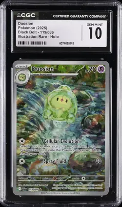 2025 POKEMON BLACK BOLT ILLUSTRATION RARE HOLO DUOSION CGC 10 GEM MINT - Image 1