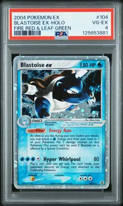 2004 POKEMON EX FIRE RED & LEAF GREEN #104 BLASTOISE EX-HOLO PSA 4 - Image 1