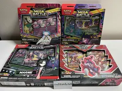 Pokemon Set of 4 Gengar/Diancie ex Mega, Marnie Rival, Urshifu Vmax Battle Deck - Image 1
