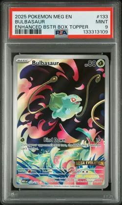 2025 POKEMON MEG EN-MEGA EVOLUTION ENHANCED BOOSTER BOX TOPPER BULBASAUR PSA 9 - Image 1
