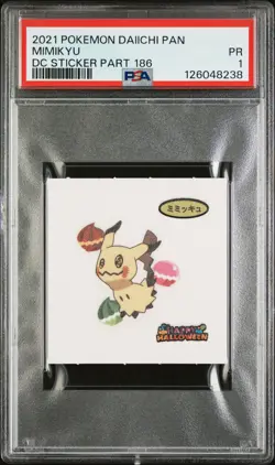 2021 POKEMON DAIICHI PAN DECO CHARACTER STICKERS PART 186 MIMIKYU PSA 1 - Image 1