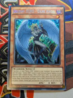 YuGiOh Destiny HERO - Dark Angel Secret Rare 1st Edition DESO-EN005 VLP - Image 1