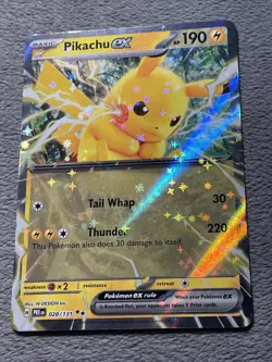 Pikachu ex 028/131 Prismatic Evolutions Double Rare Holo Pokemon Card PRE en NM - Image 2