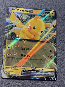 Pikachu ex 028/131 Prismatic Evolutions Double Rare Holo Pokemon Card PRE en NM - Image 3