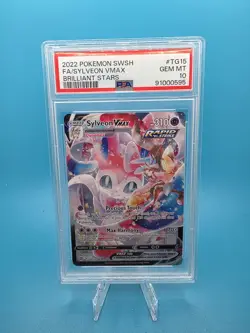 PSA 10 GEM MINT Sylveon VMAX TG15/TG30 Brilliant Stars Holo Pokemon Card - Image 1