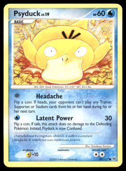 Psyduck 87/127 Platinum Regular Non Holo 2009 Pokemon Card Near Mint NM - Image 1