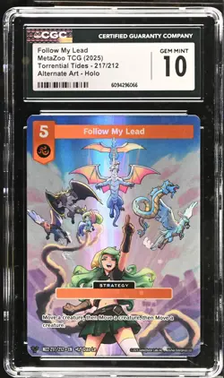 CGC 10 GEM MINT Follow My Lead 217/212 HOLO ALTERNATE ART Metazoo Tcg Card 066 - Image 1