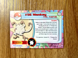 #56 Mankey - Pokemon Topps Silver Holo Card - Blue Logo - Image 2