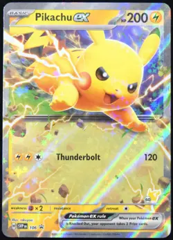 Pokemon TCG Pikachu ex SVP 106 2024 Battle Academy Black Star Promo Card - NM - Image 1