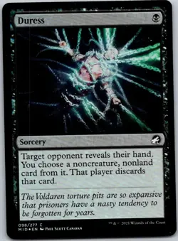 Magic the Gathering Duress Innistrad: Midnight Hunt Foil MTG Free Shipping! - Image 1