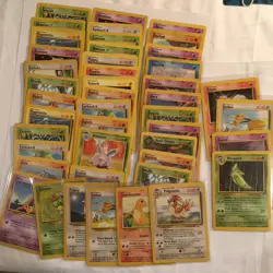 Vintage Pokemon Lot of 44 Cards Base Set 1999 HP-NM WOTC Rare Uncommon Common - Image 1