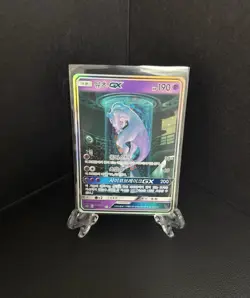 Mewtwo GX 082/072 Full Alt Art Shining Legends Holo Korean Card SR HP Used Rare - Image 1