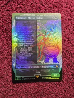 MTG Summon: Magus Sisters 0200 (Borderless) Final Fantasy Foil - Image 1