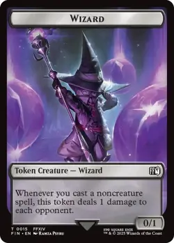 Hero (0006) Wizard (0015) Double-Sided Token - FINAL FANTASY (FIN) NM MTG - Image 2