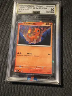 Pokemon TCG SV Promo Charmander #47 Cosmos Rare Holo Graded AGS 10 Gem Mint - Image 1