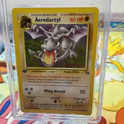 1999 POKEMON FOSSIL 1ST EDITION #1 AERODACTYL-HOLO CGC 6.5 Prerelease Stamped - Image 3