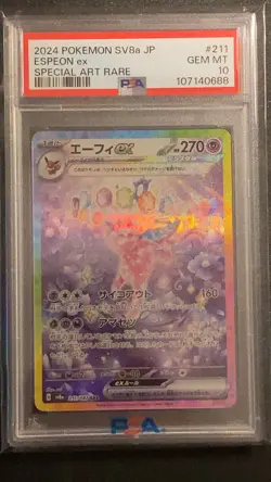 Pokemon Espeon ex SAR Japanese Terastal Festival 211/187 PSA 10 Gem Mint - Image 1