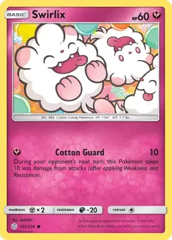 Pokemon TCG Swirlix Sun & Moon - Cosmic Eclipse 153/236 Regular Common - Image 1