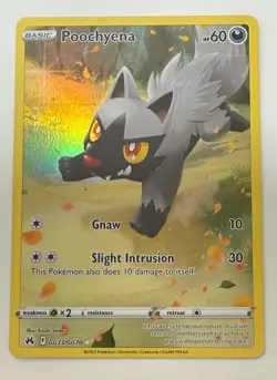 POKEMON TCG POOCHYENA GG33/GG70 CROWN ZENITH RARE HOLO MINT PACK TO SLEEVE - Image 1