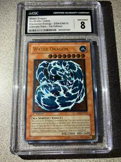 Yugioh Water Dragon EEN-EN015 Ultimate Rare 1st Edition CGC 8 NM/Mint - Image 1