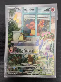 Pokemon TCG Basic Charmander HP 60 Hollofoil Card New Sealed Protector Case - Image 1