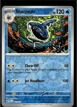 Pokemon Sharpedo 043/162 Temporal Forces Reverse Holo Uncommon 5 Card Lot - Image 1