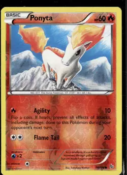 Pokemon Ponyta 14/106 Flashfire Reverse Holo Common 2 Card Lot - Image 1