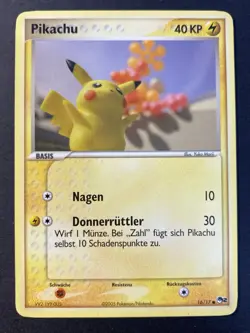 Pikachu 16/17 pop series 2 German Common Pokemon Card Near Mint - Image 1