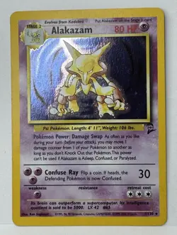 Pokemon Alakazam Base Set 2 Holo Unlimited Rare Card 1/130 LP Vintage - Image 1