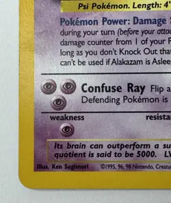 Pokemon Alakazam Base Set 2 Holo Unlimited Rare Card 1/130 LP Vintage - Image 3