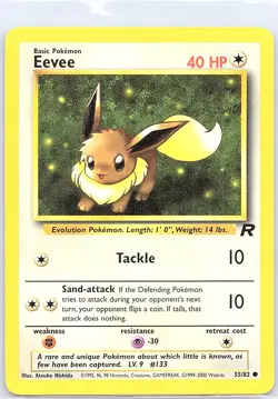 Eevee 55/82 Non Holo Team Rocket - Pokemon Card - NM - Image 1
