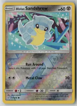 Alolan Sandshrew 137/236 Pokemon TCG Cosmic Eclipse Reverse Holo Card NM 1 - Image 1
