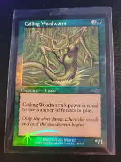 MTG COILING WOODWORM foil uncommon 2000 Nemesis - Image 1