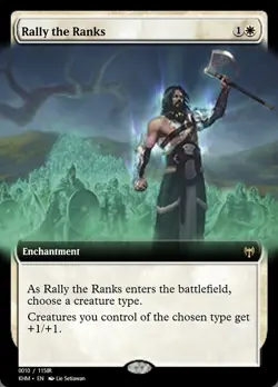 MTG KHM: Rally the Ranks (Enchantment) Kaldheim 336 Extended Art Rare - Image 1