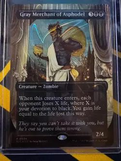 MTG Magic the Gathering Gray Merchant of Asphodel Halo Foil Secret Lair - Image 1