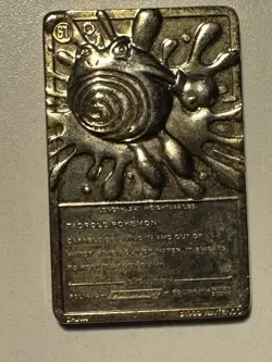Pokemon Poliwhirl Trading Card 1999 Burger King Limited Edition, Gold Plated - Image 2