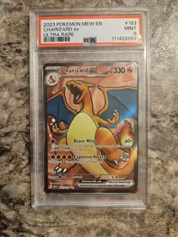 2023 POKEMON SV 151 - MEW EN #183/165 CHARIZARD EX ULTRA RARE PSA 9 - Image 1