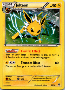Jolteon 26/98 NM Holo Rare XY Ancient Origins Near Mint Pokemon TCG Set Card - Image 1