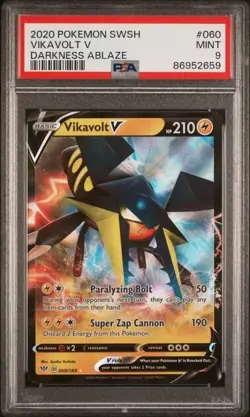 2020 Pokemon Darkness Ablaze Vikavolt V #060 PSA 9 MINT EXTENDED Art RARE - Image 1