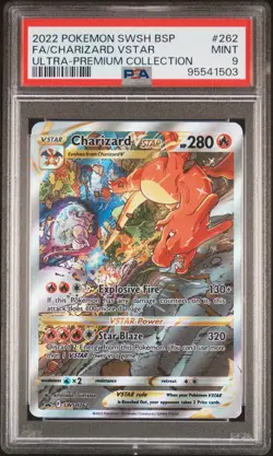 2022 Pokemon SWSH Black Star Promo 262 Full Art Charizard VSTAR - PSA 9 - Image 1
